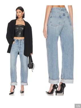 CITIZENS OF HUMANITY Ayla Baggy Cuffed Crop Jeans Size 25 Skylights